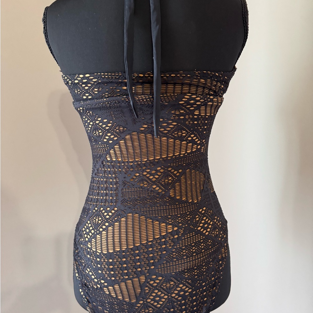 Mossimo Supply Co. Black and Tan Lace Top - Picture 2 of 5
